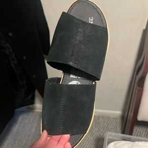 Sorel Black Suede Sandals
